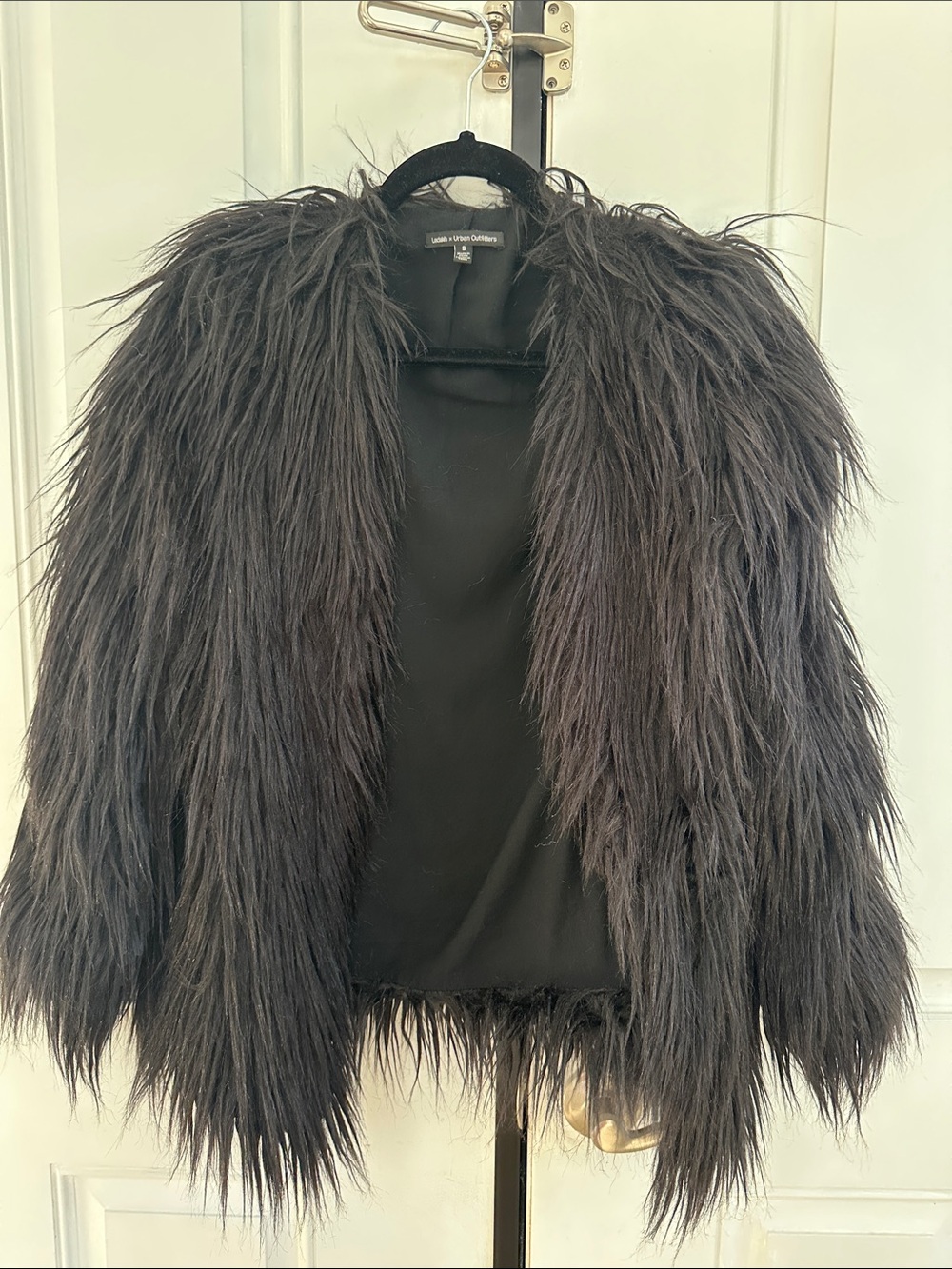 Urban Outfitters Black Faux Fur Teddy Jacket